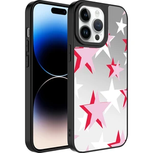 Apple iPhone 14 Pro Max Kılıf Aynalı Desenli Kamera Korumalı Parlak Tcmk Mirror Kapak-Yıldız