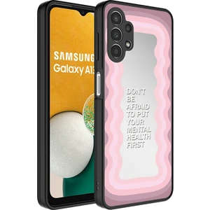 Galaxy A13 4g Kılıf Aynalı Desenli Kamera Korumalı Parlak Tcmk Mirror Kapak-Ayna