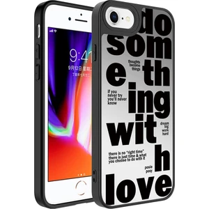 Apple iPhone 8 Kılıf Aynalı Desenli Kamera Korumalı Parlak Tcmk Mirror Kapak-Love