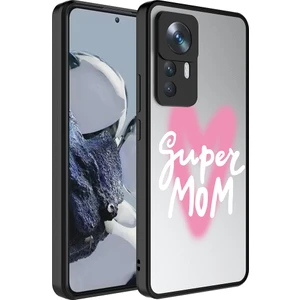 Xiaomi Mi 12T Pro Kılıf Aynalı Desenli Kamera Korumalı Parlak Tcmk Mirror Kapak-Süper Anne