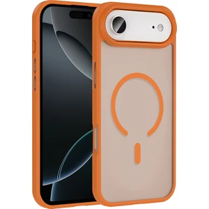 iPhone 17 Air Kılıf M-Safe Şarj Özellikli Mat Arka Yüzey Tcmk Sio Kapak - Turuncu