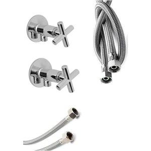 Krom Koç Taharet Musluğu 70CM Flex 2 Li Set