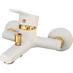 Beyaz Altın Lüks Banyo Bataryası Delta Beyaz Gold Banyo Musluk