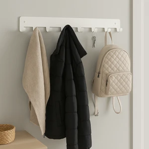 8 Kancalı Metal Askılık – Beyaz Çok Amaçlı Kapı Arkası & Dolap Içi Düzenleyici