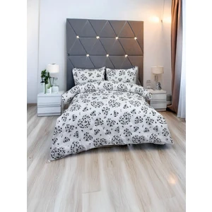 Lila Moon Almira Gri Kalpli Çift Kişilik Pamuklu Nevresim Takımı