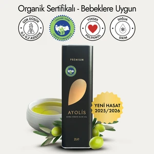 Premium Organik Zeytinyağı 2 lt Yüksek Polifenollü Soğuk Sıkım Natürel Sızma Zeytinyağı