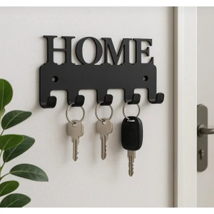 Home Yazılı Metal Anahtarlık Askısı | Duvar Tipi Anahtar Organizer