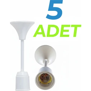 Muhafazalı Porselen Asma Duy Tij Takımı E27  - 5 Adet -