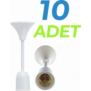 Muhafazalı Porselen Asma Duy Tij Takımı E27  - 10 Adet -