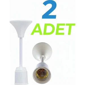 Muhafazalı Porselen Asma Duy Tij Takımı E27  - 2 Adet -