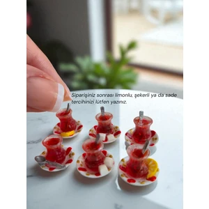 Minyatür Dünyam 6 Adet Minyatür Çay Bardağı Telefon Süsü