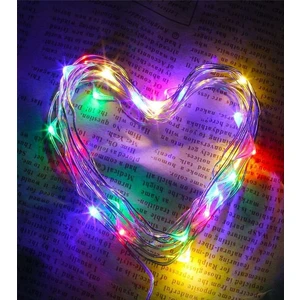 Brokoli Home Ev Balkon ve Parti Için 5 Metre Pilli Peri LED 8 Modlu Animasyonlu Renkli  Yılbaşı Süsü Işık