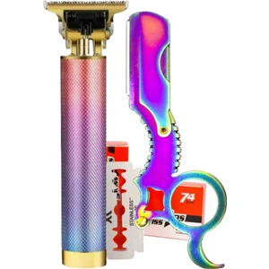 R4 Elektrikli Saç Tıraş Makinesi + U4 Full Metal Ustura + 5 Adet Yaprak Jilet