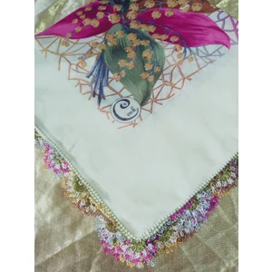 ve Reyhan El Emeği Iğne Oyası Yazma , Fular ,yemeni, Mevlit Örtüsü ,hediyelik 4 Kenarı Oyalı