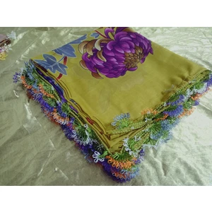 ve Reyhan El Emeği Iğne Oyası Yazma , Fular ,yemeni, Mevlit Örtüsü ,hediyelik 4 Kenarı Oyalı