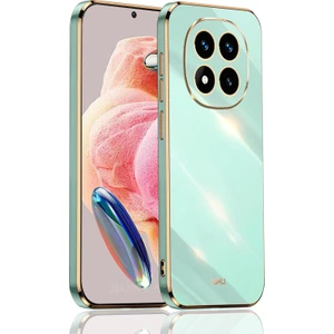 M.TK Moveteck Xiaomi Redmi Note 14 Pro 4g Kılıf Kamera Korumalı Parlak Gold Kenarlı Altın Işlemeli Şeritli Yumuşak Silikon Bark Kapak