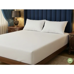 Aymura Home Pamuklu Düz Kumaştan Beyaz Renkli Lastikli Çarşaf + Yastık Kılıflı