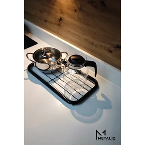 Nihale, Çaydanlık Altı Sıcak Tencere Için Metal Nihale Altlık Kare Yuvarlak Siyah