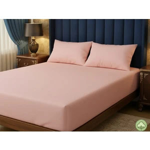 Aymura Home Pamuklu Düz Kumaştan Gül Kurusu Renkli Lastikli Çarşaf + Yastık Kılıflı