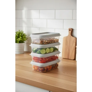 Hide Plus 4'lü Saklama Kabı 700 ml Beyaz