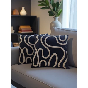 Nunu Teks Bohem Tarz Punch Nakışlı Kırlent Kılıfı | 43X43 cm | 2 Adet