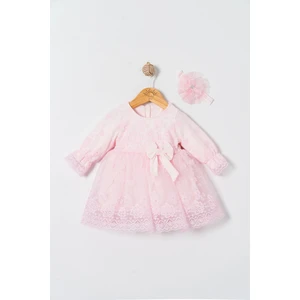 Miniday Baby Kız Bebek Mevlütlük Elbise Dantelli Bandanalı