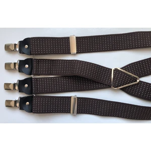 Kemer Sepeti Kahve Puantiyeli 4 Klipsli Pantolon Askısı