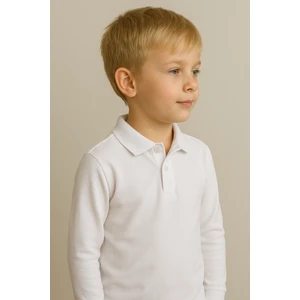 Çocuk Beyaz Lacoste Yaka Beyaz Okul Tişörtü