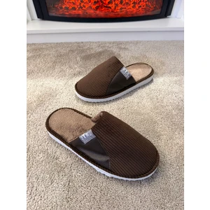 Erkek Sessiz Taban Çok Yumuşak ve Hafif Içi Yünlü Peluş Ev Terliği