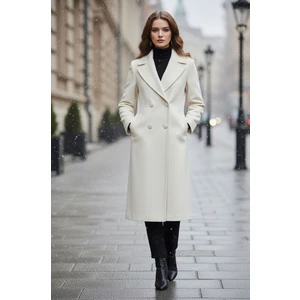 Kumaş Sever Beyaz Renk Tüğlenmez Ithal Kaşe Kumaş Metrelik En 150 cm Kaban Ceket Mont Giyim Kumaşı