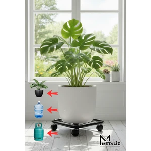 Metal Tekerlekli Çok Amaçlı Taşıma Standı Çiçek, Damacana, Tüp Altlığı, Ağır Yük Standı