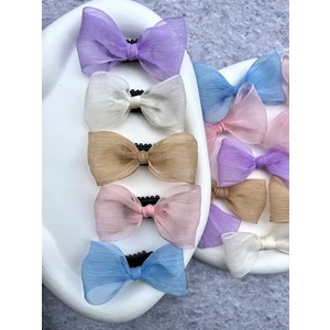 Toka Sepetim Tül Fiyonk Saçsız Bebek Tokası Seti 5 Adet Az Saçlı Bebek Tokası