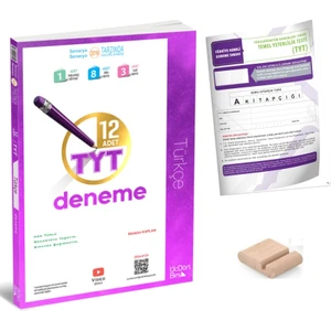 ÜçDörtBeş Yayınları Tyt Türkçe Deneme / 12 Branş Deneme Üçdörtbeş - 345 / Yks 2026 + Tyt Deneme+Telefon Tutucu