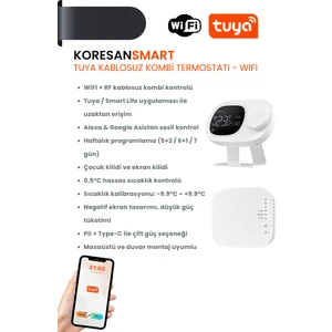 Tuya Kablosuz Kombi Termostatı Wifi - RF bağlantılı
