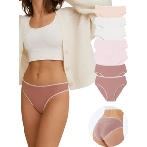 Kadın 7’li Pamuklu Bikini Külot Seti – %95 Pamuk – Yumuşak – Esnek – Karışık Renk