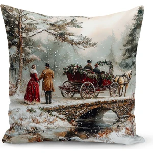 Bertille Home Yılbaşı Serisi Çift Tarafı Dijital Baskılı Kırlent Kılıfı (Christmas Noel Cushion Cover)