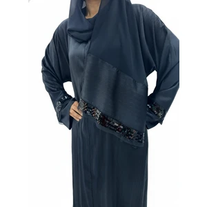 Pul Payetli Şallı Abaya Standart Beden (38--44)