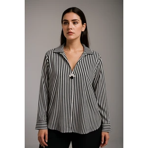 Büyük Beden Çizgili Bluz