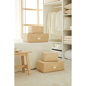 Ocean Home Textile 4'lü Bej Balıksırtı Baza Altı Kazak Pike Battaniye Hurcu, Hurç