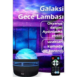 Anaway Shopping LED Galaxy Yıldız Projektör, Okyanus Dalgası, Projektör LED Gece Lambası, Çocuk Odası Lambası