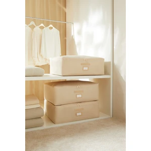 Ocean Home Textile 3 Adet Büyük Boy Bej Balıksırtı Baza Altı Yastık Yorgan Kazak Hurcu, Hurç 62x46x22 cm