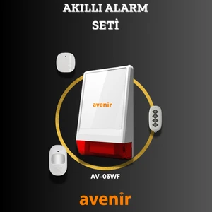 AV-03WF Wifi Kablosuz Akıllı Alarm Seti (1 Kapı/pencere Sensörü)(1pır)(1 Kumanda)