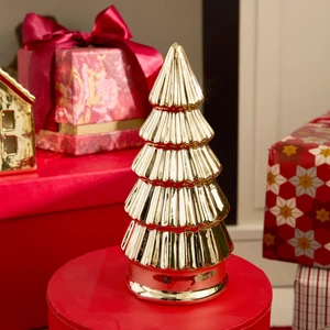 Karaca Home Karaca New Year Yılbaşı Christmas Tree Dekoratif Obje Gold 7,8 x 7,8 x 16,5 cm