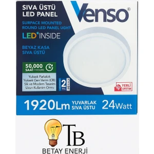 24W Yuvarlak Sıva Üstü LED Panel