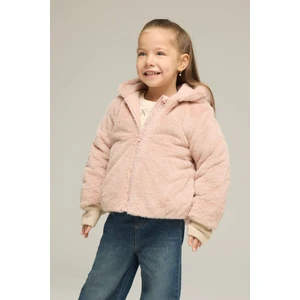 Kız Bebek Kapüşonlu Fermuarlı Pelüş Mont C5319A525AU