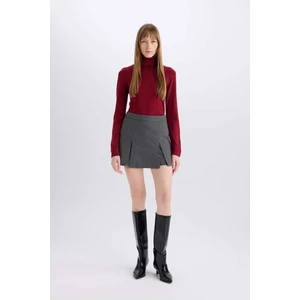 Yüksek Bel Pileli Casual Klasik Şort Etek