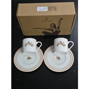 Pink Flower Porselen Kahve Takımı 2 Kişilik 80 cc YENİ ÜRÜN