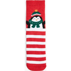 Penguen Detaylı Pamuklu Havlu Çorap