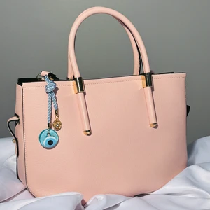 Hediyelik Nazar Boncuklu Açık Mavi Renk Anahtarlık, Çanta Süsü - Çanta Charmı