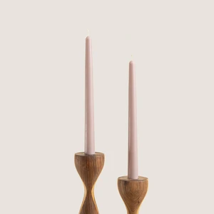 2 Li Şamdan Mumu 25 cm Gül Gül